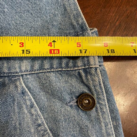 Vintage Christopher & Banks Denim Overalls Medium Embroidered Winter Holidays - Picture 9 of 10